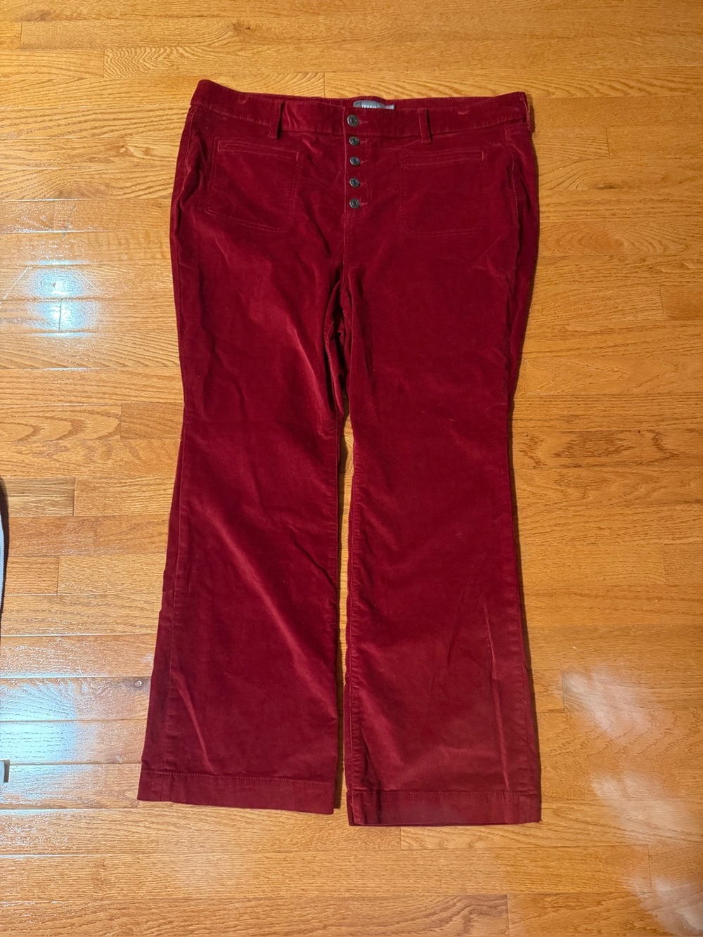 Torrid Slim Boot maroon Corduroy High-Rise Jean size 28